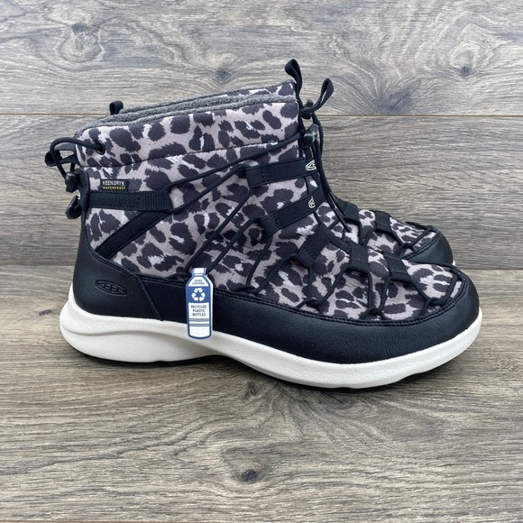 Keen Shoes - Keen Hoodoo III Winter Boots Womens 10.5 Black Grey Leopard Print Waterproof